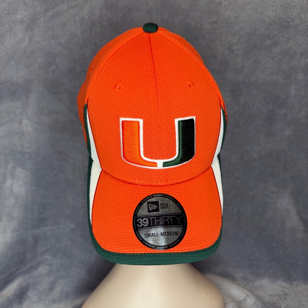 New Era Miami Hurricanes Hat Mens Small-Medium Orange